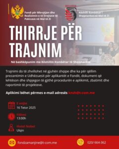 Trajnim në gjuhën shqipe për aplikimin në Fondin për të Drejtat e Pakicave